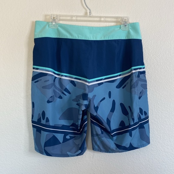 Patagonia Plane stretch Blue and Orange Board Shorts Quick-Dry Swimwear - Picture 6 of 8